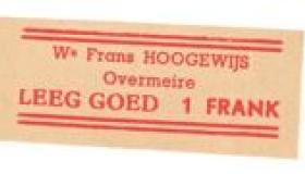 1 frank leeggoed per flesje